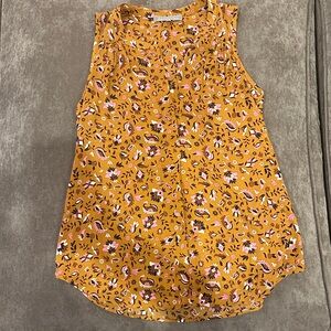 Daniel Rainn Mustard Floral Sleeveless Blouse